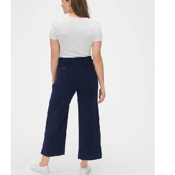 NWT Gap High Rise Mariner Crop Cords 2 Blue c654 - Picture 3 of 6